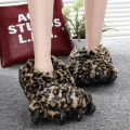 Men's winter paw slippers boys black furry slides male female indoor warm shoes men slippers 2020 Fashion