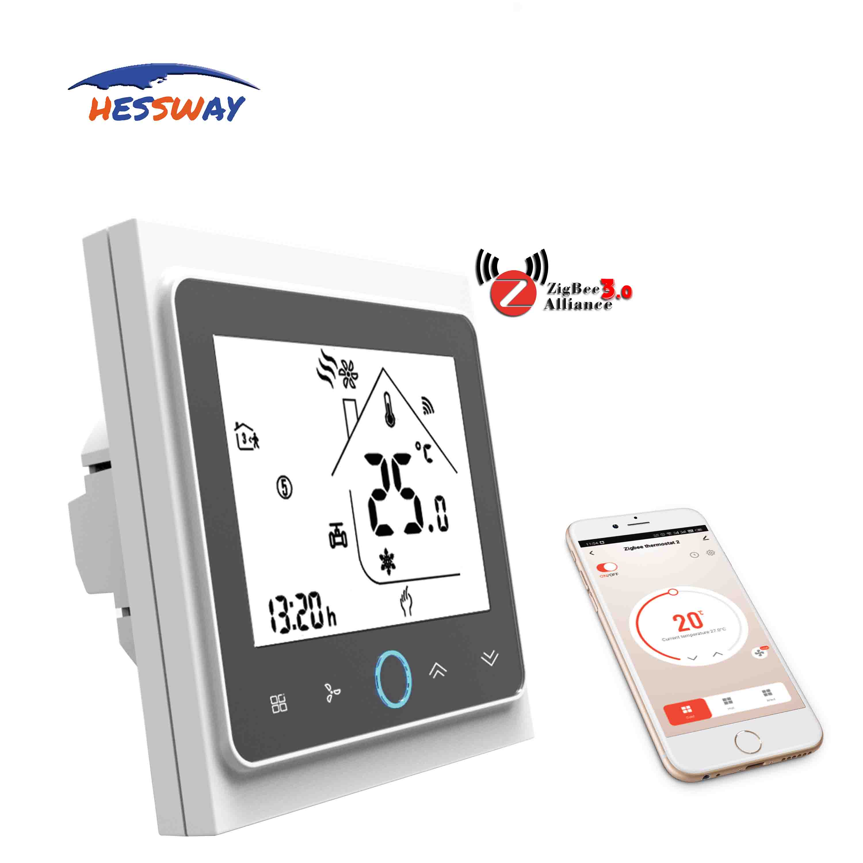 2p&4p fan coil unit wifi wireless room thermostat zigbee for Bridge TUYA smart device