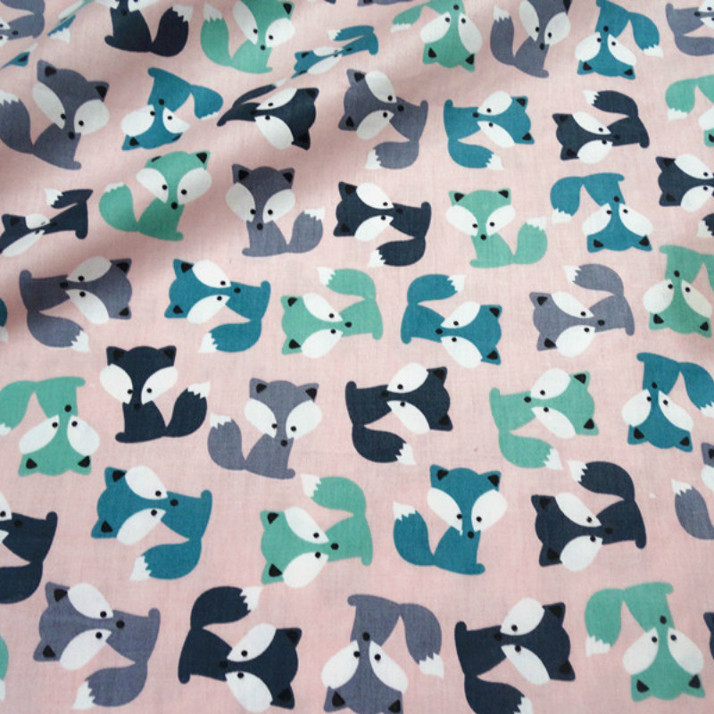 Patchwork Sewing Cotton Children's Fabric Hand Dressed DIY Quilting Supply Cotton Prints Animal Foxes 100% Twill Fabric 6 Sizes