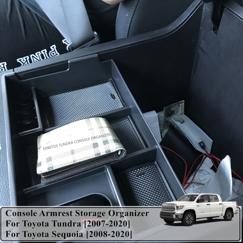 Auto Armrest Box Storage Box For Toyota Tundra 2007-2020 and Toyota Sequoia 2008-2020, Car Accessories Styling