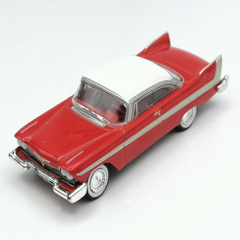 HOMMAT 1:64 Greenlight 1958 Vintage Plymouth Fury Christine Car Model Alloy Metal Diecast Toy Vehicle Kid Gift Toys For Boys
