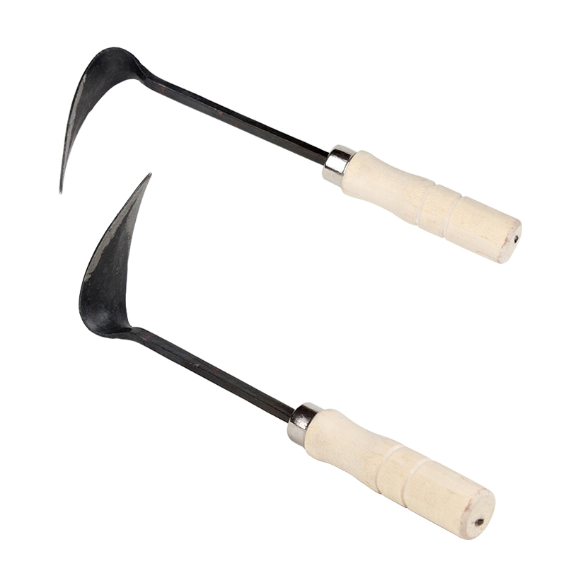 Hand Plow Wooden Short Handle Hoe Korean Style Traditional Garden Digger Tool for Better Home Garden J99Store