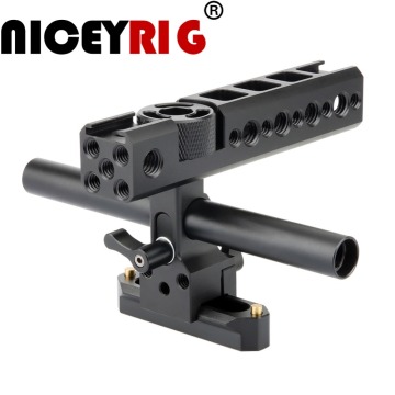 NICEYRIG Camera Cage Handle Grip NATO Rail 15mm Rod Clamp Cold Shoe for Sony for Panasonic for Nikon Video Camcorder Stabilizing