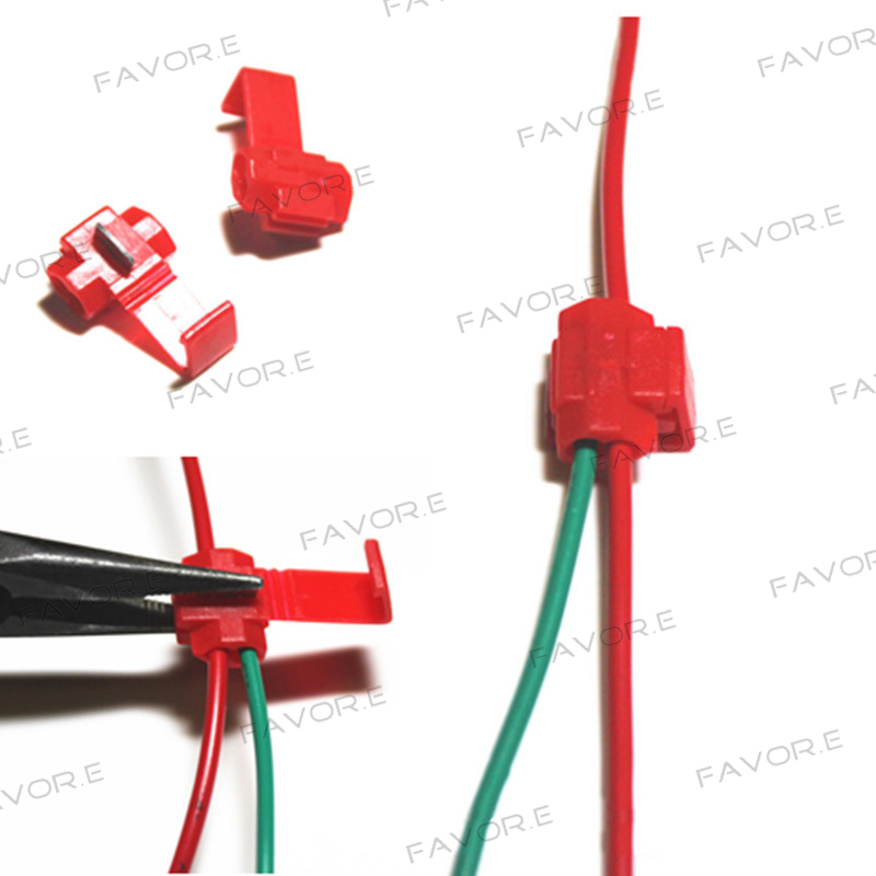 50PCS PVC Wire Crimp Terminals Connector Quick Splice Wiring Cable Clamp Red Connection Maintenance Tools 22-18 AWG
