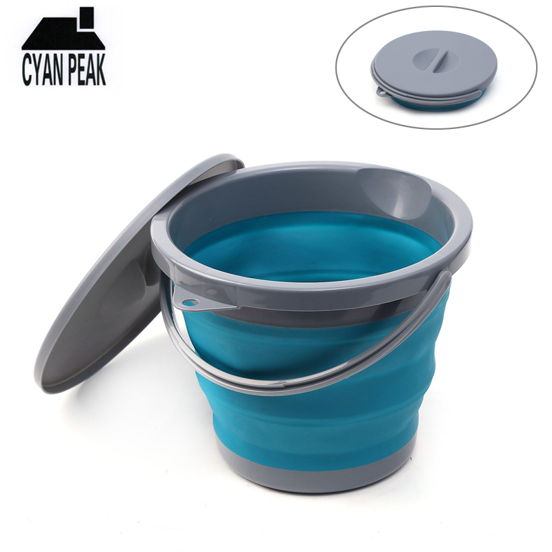 5L/10L Folding Bucket Portable Car Wash Fishing Bathroom Kitchen Silicone Travel Bucket Outdoor Camping Supplies Home Bucket