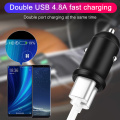 Universal Mini Car Dual USB Socket Charger 5V 2.4A High Quality with Led light power adapter for car Truck ATV Boat 12-24V