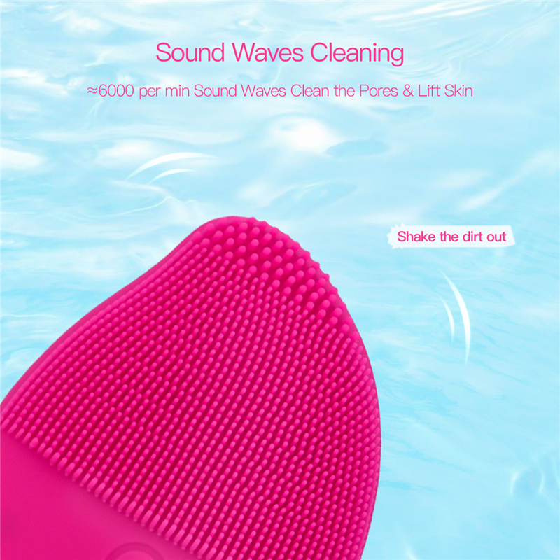 Silicone Sonic Face Cleansing Brush Skin Scrubber Deep Cleaning Facial Massager Brush Remove Blackheard Dirt Makeup Residual 35