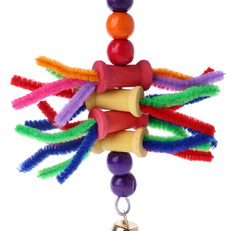 1pc Parrot Chew Toys Multicolor Bird Parrot Bite String Toys Swing Cage Accessories