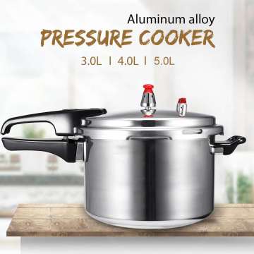 3/4/5L Aluminium Alloy Kitchen Pressure Cooker Gas Stove Cooking Energy-saving Safety Protection Outdoor Camping Cookware