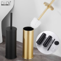 ELLEN Toilet Brush Holder Bathroom Cleaning Set Flooring Stand Black Bathroom Storage and Organization ML117