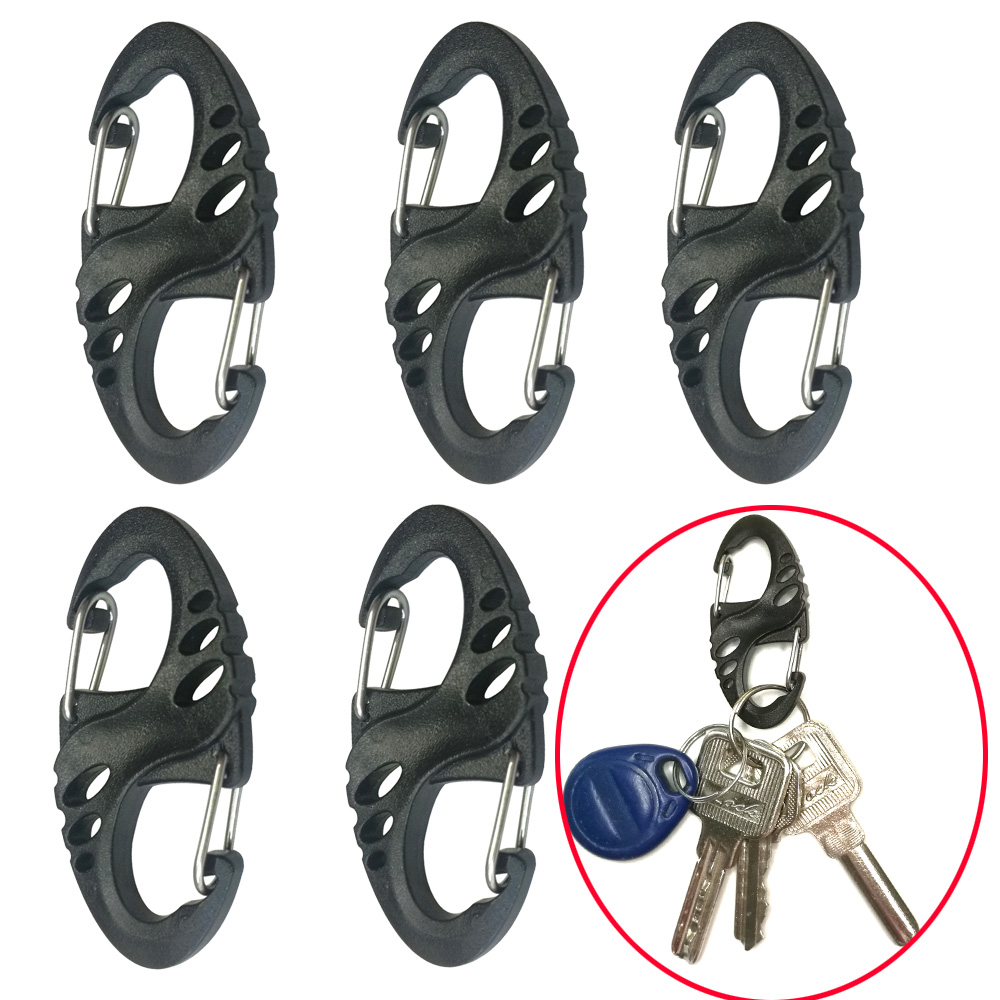 Outdoor Camping 8 Shape Carabiner Quick Clip Hook For Hiking Travel Backpack Hanger Buckle Keychain Snap