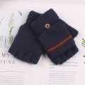 Feitong Winter Big Children's Gloves Half Finger Knit Gloves Ab-yarn Boy Female Gloves Fingerless перчатки женские