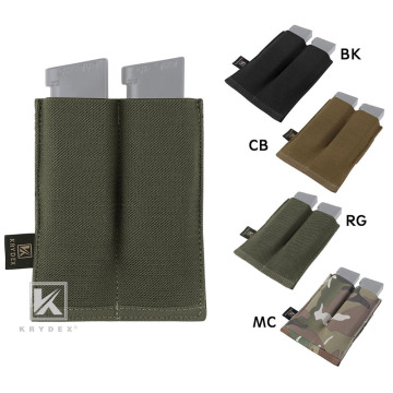 KRYDEX Double Open Top Magazine Pouch Tactical High Speed Fast Draw MOLLE PALS 9mm.45 Pistol Mag Pouch Holster 4 Colors Optional