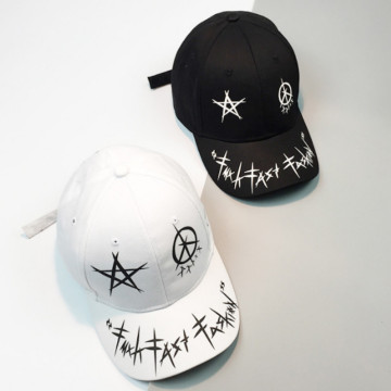 Korean Baseball Cap Hip Hop Streetwear The Rapper Graffiti Snapback Hat Casual Adjustable Curved Sport Hat Kpop Cap Bone