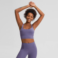 Women's Medium Support Strappy Back Energy Sport Bra Naked Feel Push Up Padded Workout Running Yoga Bra Tops