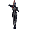 Halloween Cosplay Costumes Skeleton Bodysuit Skull Headwear Sparkly Stage Outfit Gogo DJ Performance Clothes Rave Wear VDB2628