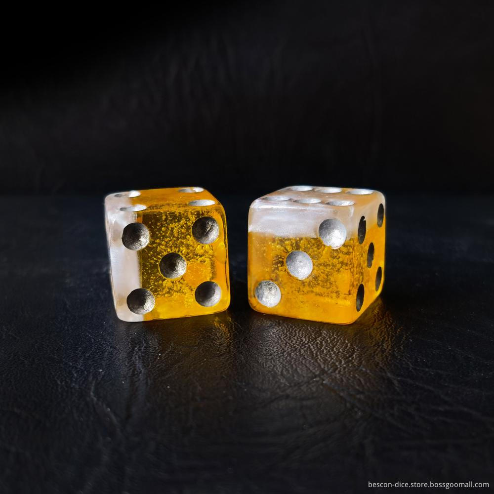 Bescon 16MM D6 Beer Dice Set, 5/8" 6 Sided Dice in Beer Imitation Style, Novelty D6 Dice Set 6pcs