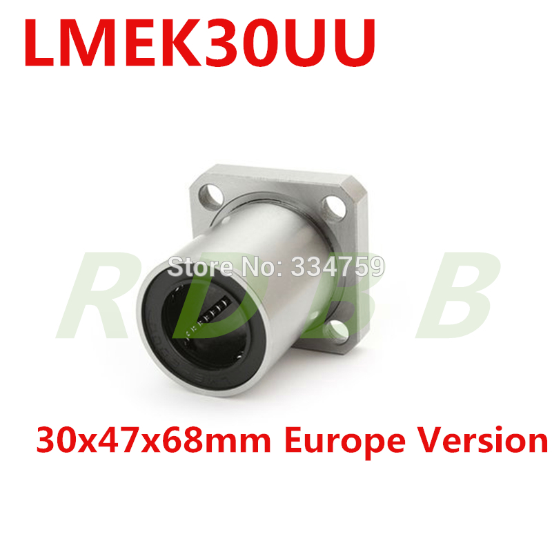 2pcs LMEK30UU 30mm flange bearing Europe Version 30x47x68mm CNC Flange Linear Bearings Flange Linear Bush