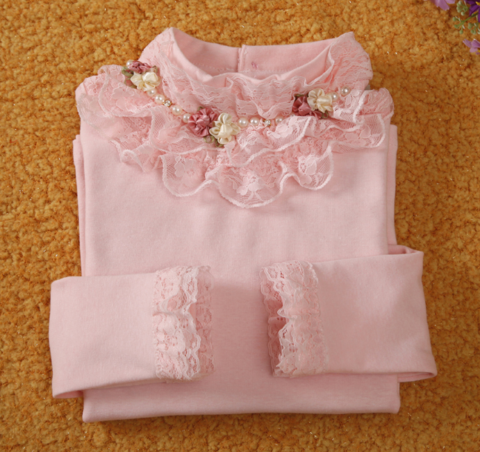 3-13T School Girl Blouse Shirts For Girls Girls Blouse Kids Clothing For Teenagers Soild Tops Tees Backing Shirt With Flowers