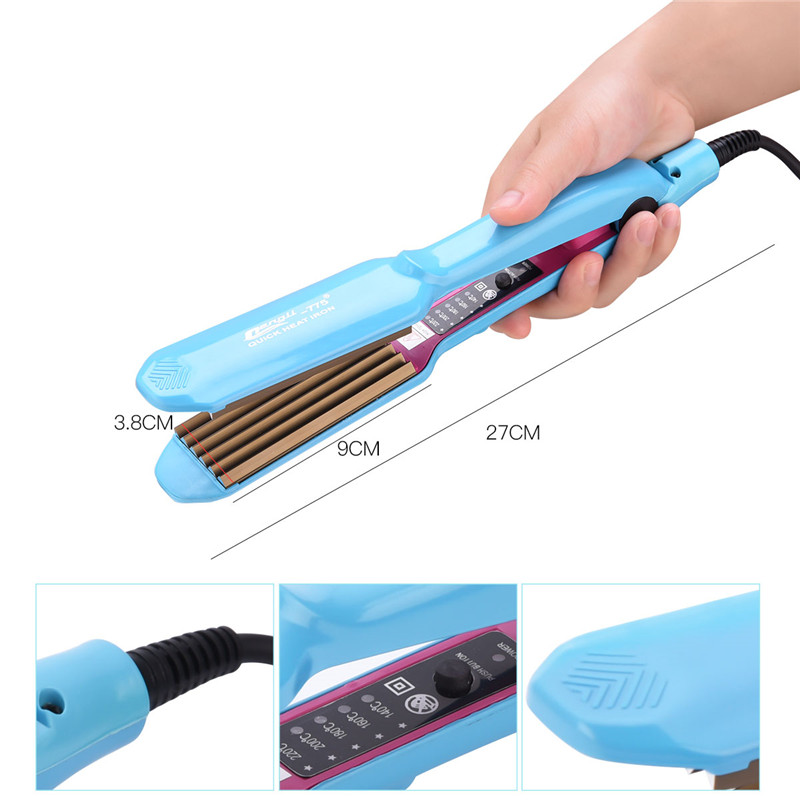 Professional Temperature Control Electronic Hair Straighteners Curlers Corrugated Crimper Waves Chapinha Straightening Iron 50