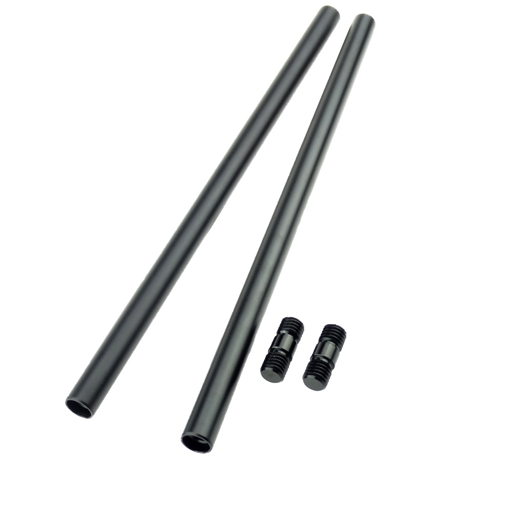 2PCS 30cm / 11.8 inch Long 15mm Rods with M12 Thread Rod connections Screw for DSLR Rods System Camera Rail Support Rods - 215