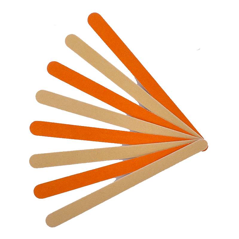 20pcs/lot Wood Nail File Orange Brown Double Side Nail Polish Blocks Sanding Buffer Tips Cuticle Remover Nail Care Tools