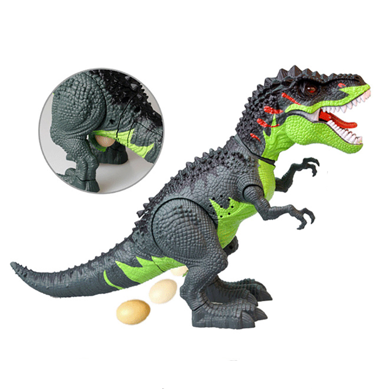 Electric Spray Lay Egg Tyrannosaurus Moving Walking Eggs Laying Dinosaur Toy Sound Light Simulation Animal Model Children Toys