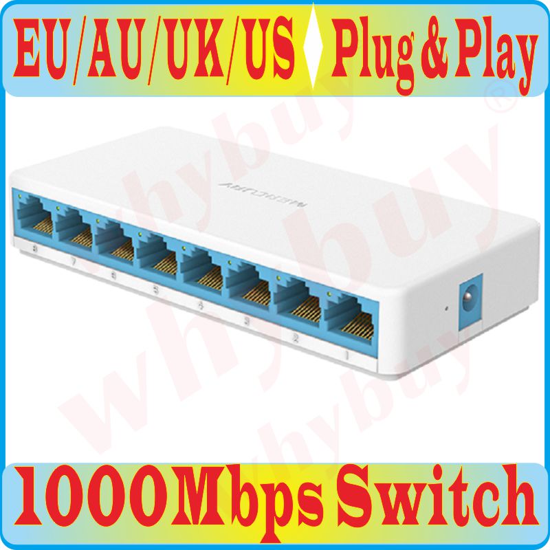 free shipping, 8 Ports High Speed Gigabit Mini Network Switch RJ45 1000Mbps Fast gigabit Ethernet Network Switcher Hub Splitter