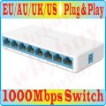 free shipping, 8 Ports High Speed Gigabit Mini Network Switch RJ45 1000Mbps Fast gigabit Ethernet Network Switcher Hub Splitter