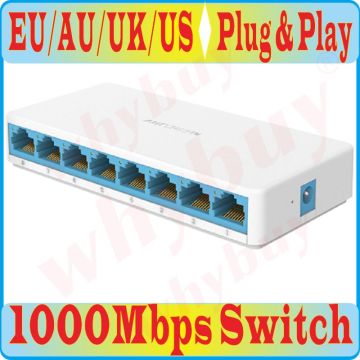 free shipping, 8 Ports High Speed Gigabit Mini Network Switch RJ45 1000Mbps Fast gigabit Ethernet Network Switcher Hub Splitter