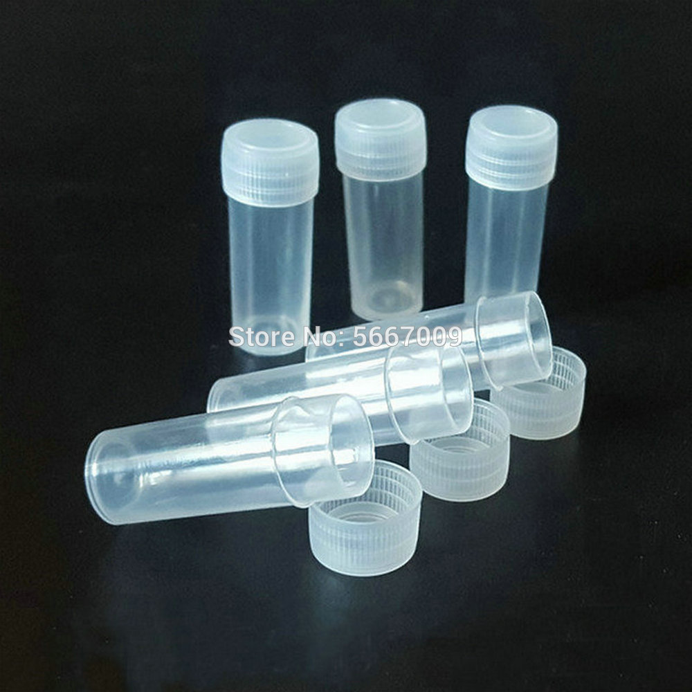 50Pcs Lab Plastic 5ml Sample Bottle Small Vial Medicine Pill Powder Capsule Storage Container