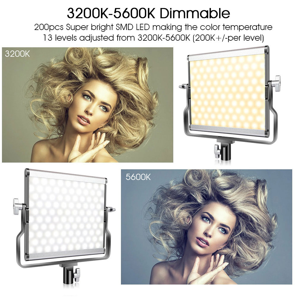SAMTIAN photography light studio light L4500 2 set video light with stand tripods dimmable bi color 3200K 5500K panel light