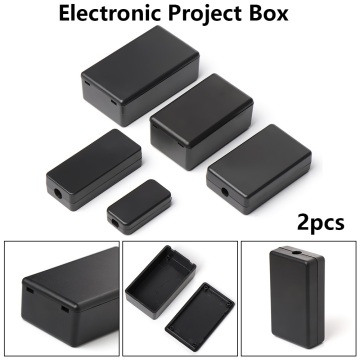 Hot 2Pcs Waterproof Black DIY Housing Analysis Instrument Case ABS Plastic Project Enclosure Box Electric Supplies Accessories