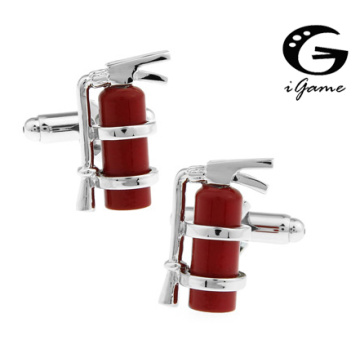 iGame Novelty Fire Extinguisher Cuff Links Red Color Copper Material Gift For Fireman Free Shipping