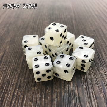 10pc/set 12MM High Quality Dice d6 Marble effect with white/black dots dice Game Accessories Gambling