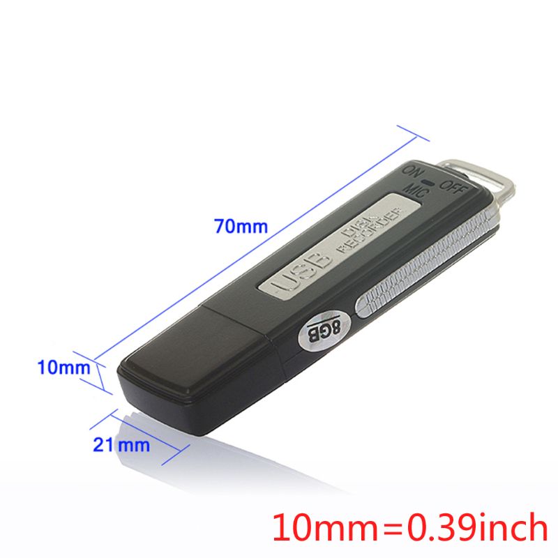 8GB Rechargeable Mini USB Flash Drive Recording Dictaphone 70Hr Digital Audio Voice Recorder Portable