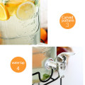Glass Storage Organizer Round Stand Jars Drinks Beverage Options Dispenser for Kitchen/Party Bar Pub Celebration 4L
