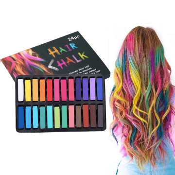 24 Colors Hair Chalk Powder Temporary Non-toxic Dye Pastel Hair Multicolor Paint Beauty Soft Pastels Salon Crayons Powder