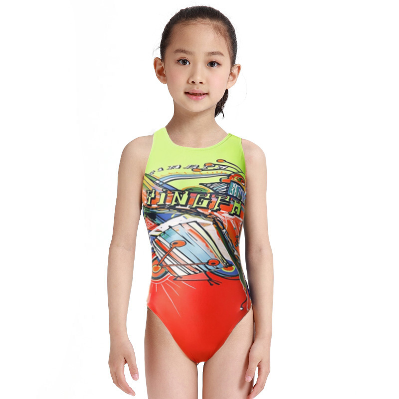 Yingfa 2019 one piece women swimwear kids swimming racing suit competition swimsuits girls professional swim solid child
