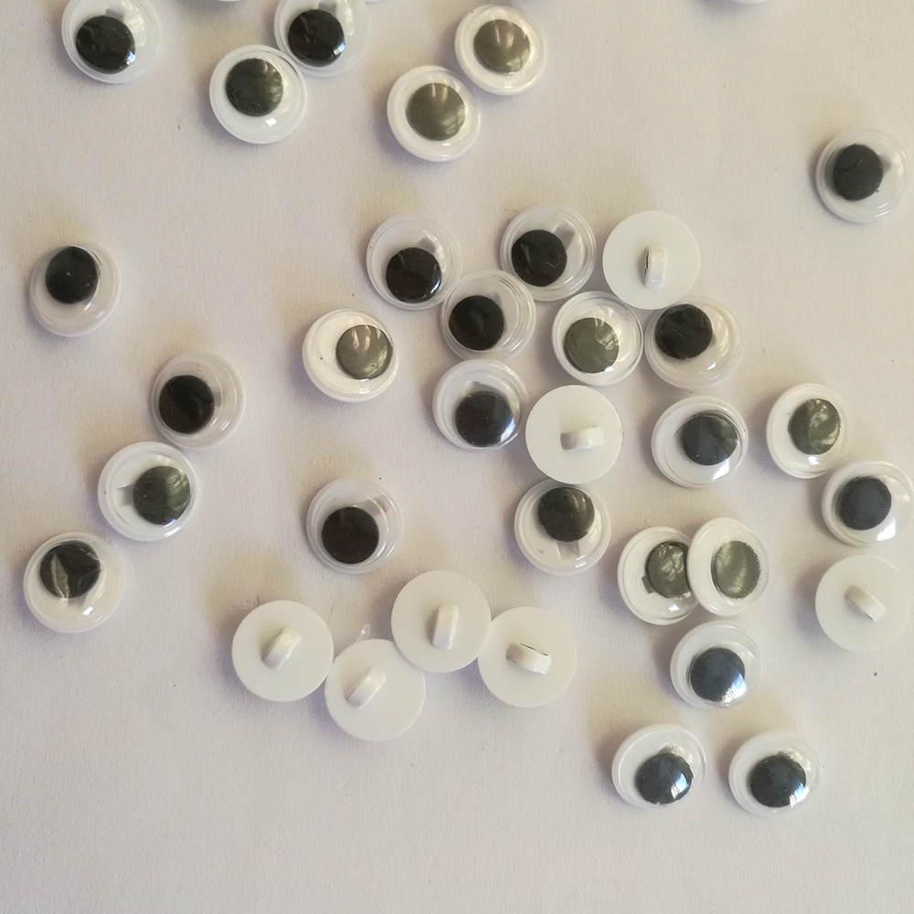 100PC 20MM Black Googly Eyes Sew on DIY Scrapbooking for Teddy Bear Stuffed Toy Doll Parts Black Animal Puppet Dolls DIY Craft