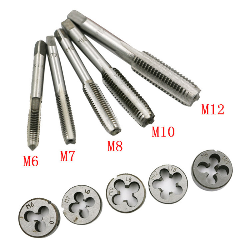 8/12/20pcs Multifunction Die Wrench Set Screw Tap Die Set External Thread Cutting Tapping Hand Tool Kit Thread Screwdriver