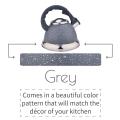 Grey Stainless Steel Whistling Tea Kettle