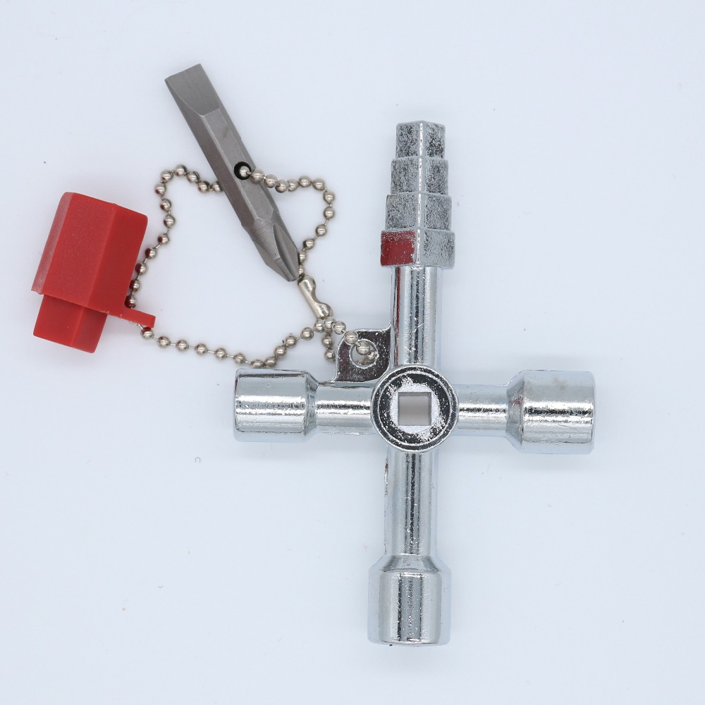 Pagoda multi-function electric control cabinet triangular key wrench elevator water meter valve square hole key hand tools