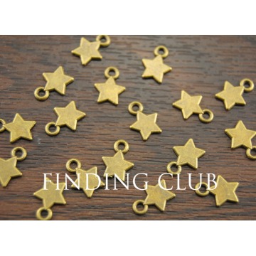 100 pcs Bronze Star Charms Pendant, Drop Double Side 8mm DIY Metal Bracelet Necklace Jewelry Findings A1015