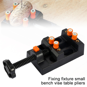 Miniature Hobby Clamp On Table Bench Vise Tool Vice Muliti-Funcational Table Vice Carving Bench Clamp Drill Press Flat Vice