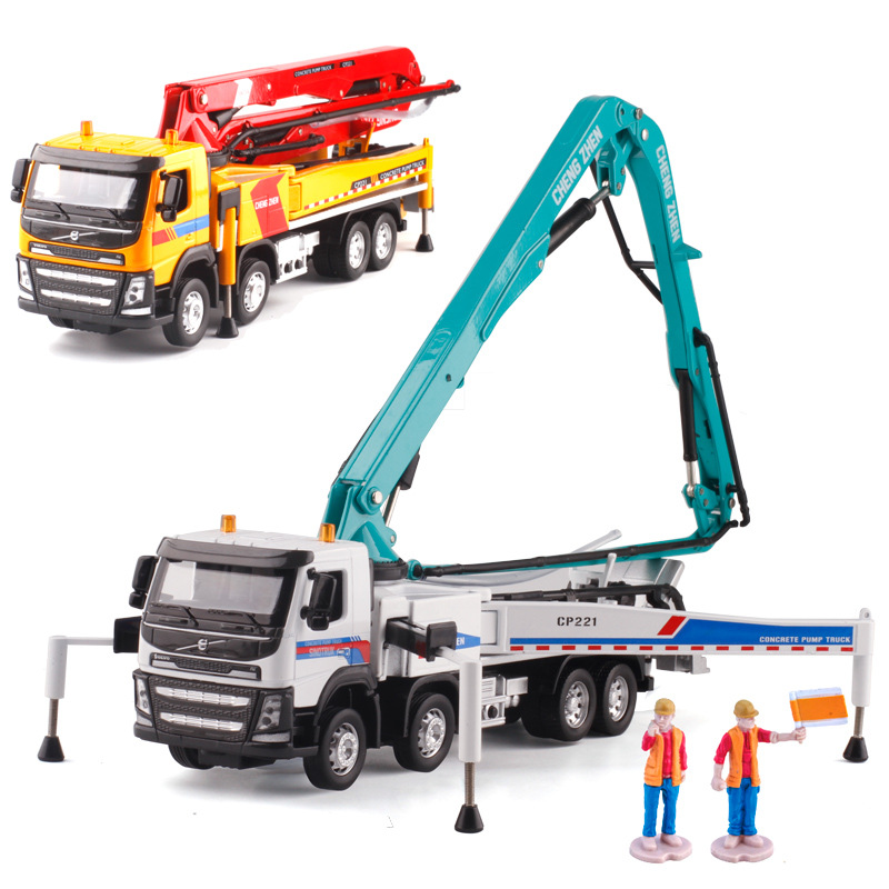 1:50 Alloy model car 88385 truck acousto-optic concrete pump truck adult metal ornaments Children's Christmas New Year Gift Toys