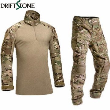 Army Military Uniform Camouflage Tactical Combat Suit Airsoft War Game Clothing Shirt + Pants Elbow Knee Pads