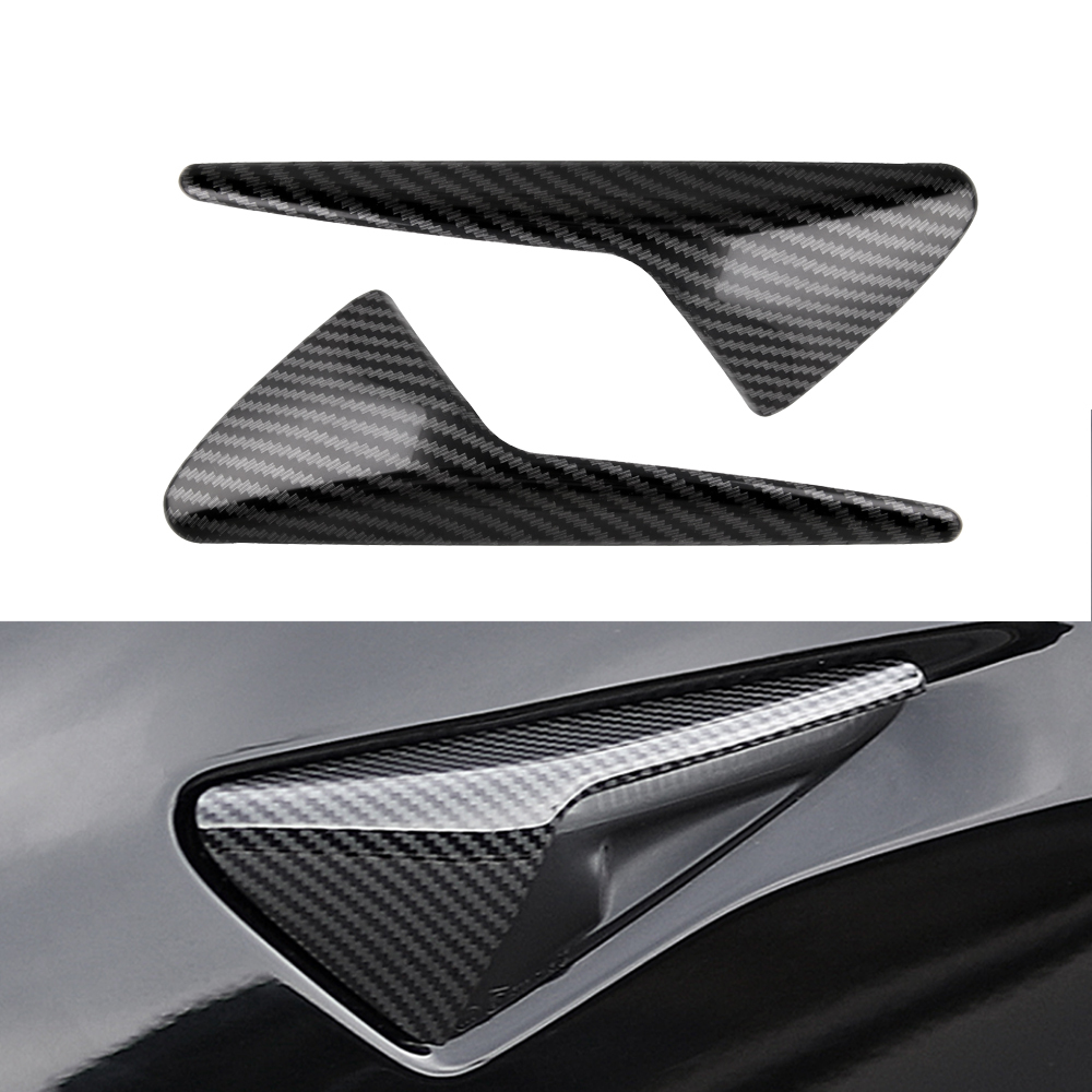 2pcs Side Markers Turn Signal Covers ABS Side Camera Fender Overlay Direct For Tesla Model 3 X S