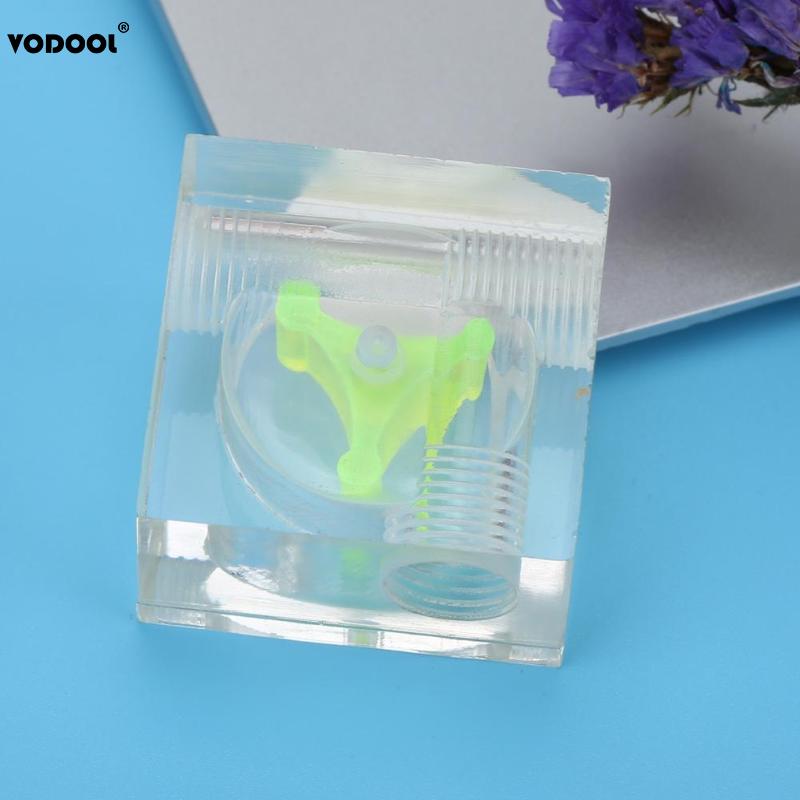 VODOOL Water Flow Meter Acrylic G1/4" Square 3 Impeller Indicator Adhesive Flow Meter for Computer PC Water Cooling System