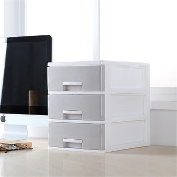 Minimalist Plastic Storage Drawer Gray White Desk Storage Drawer Box Organizer Sundries Cosmetics Container Home Office Decor